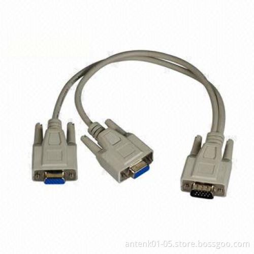VGA Cable Assembly with D-sub 15-pin Male Cable, DB-15/HD-15, Gold Plated Connector Type